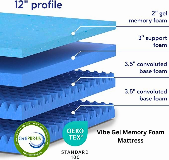 vibe gel memory foam mattress